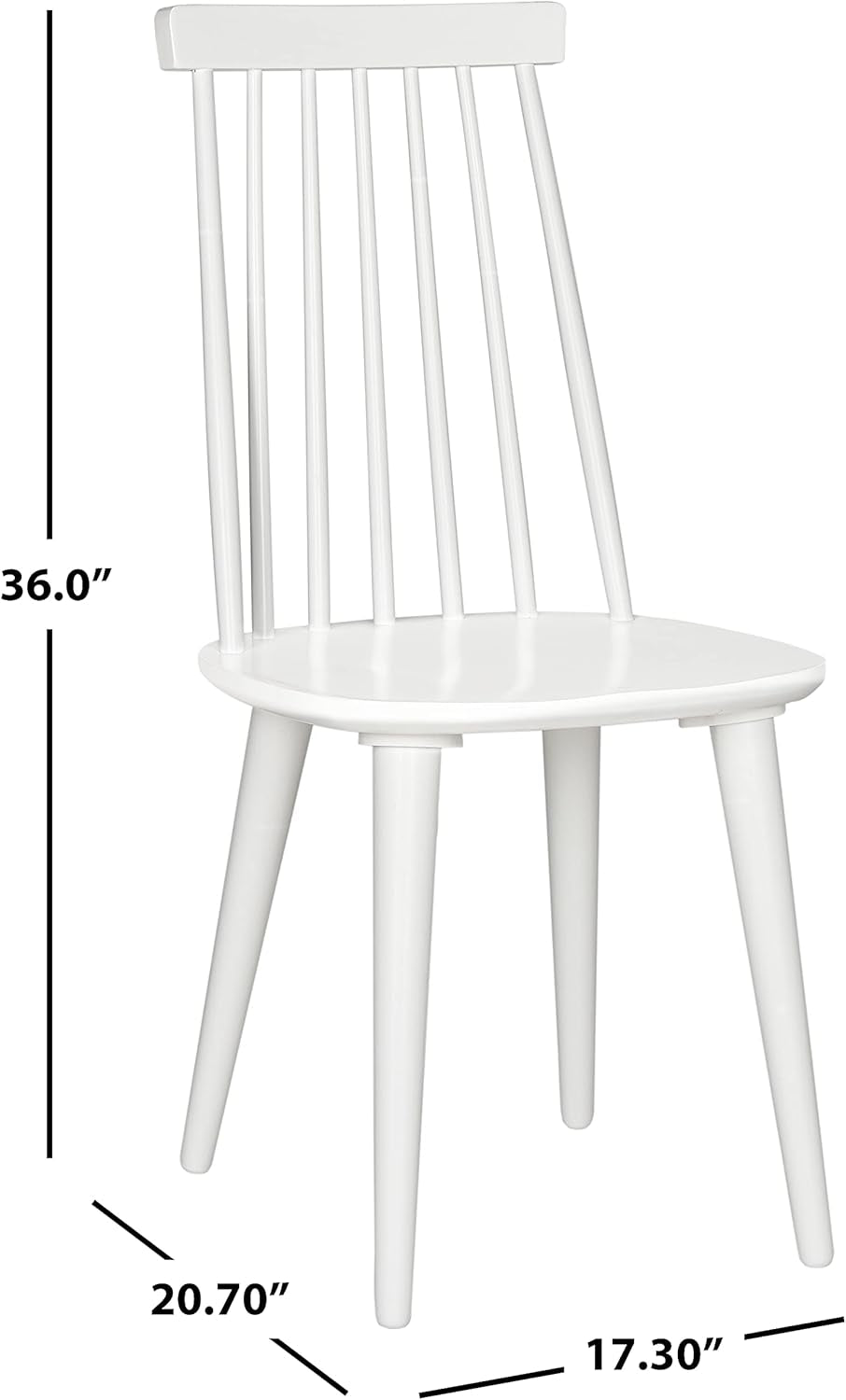 White Farmhouse Spindle Dining Chair Set Of 2 For Kitchen