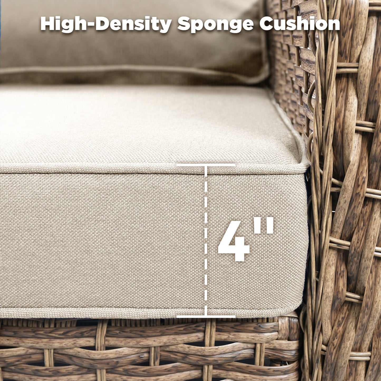 5-Piece Outdoor Lounge Chairs Set with Side Table and Ottomans