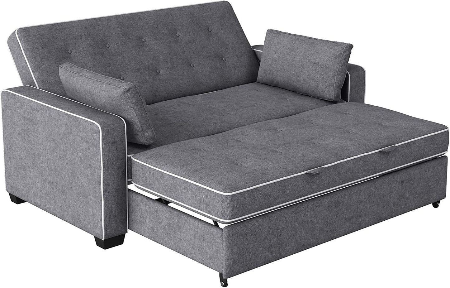 Ainsley Loveseat With Pull Out Sleeper Microfiber Charcoal