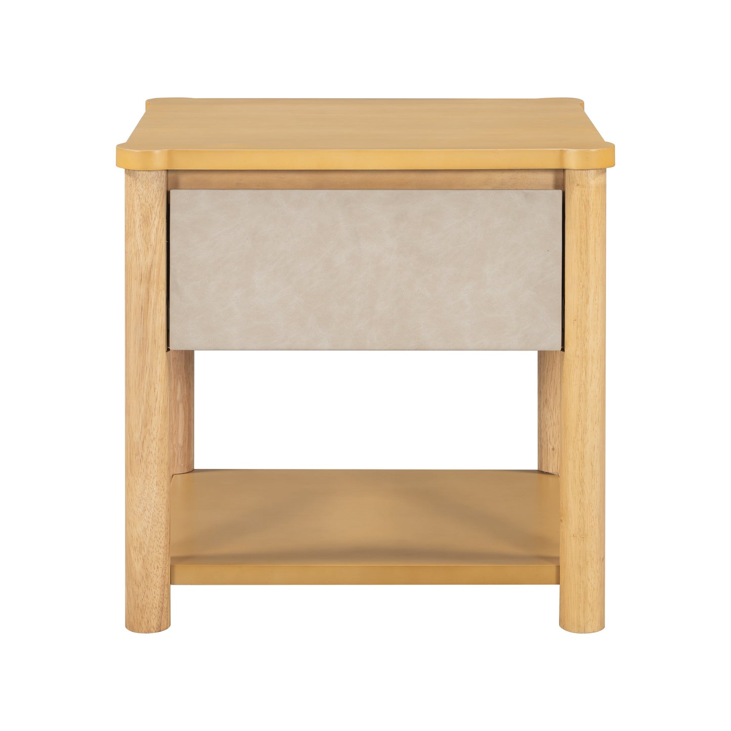 Modern Queen Bed Frame Set with 2 Nightstands, Beige Wood Platform Bed with Headboard and Matching Bedside Tables for Bedroom
