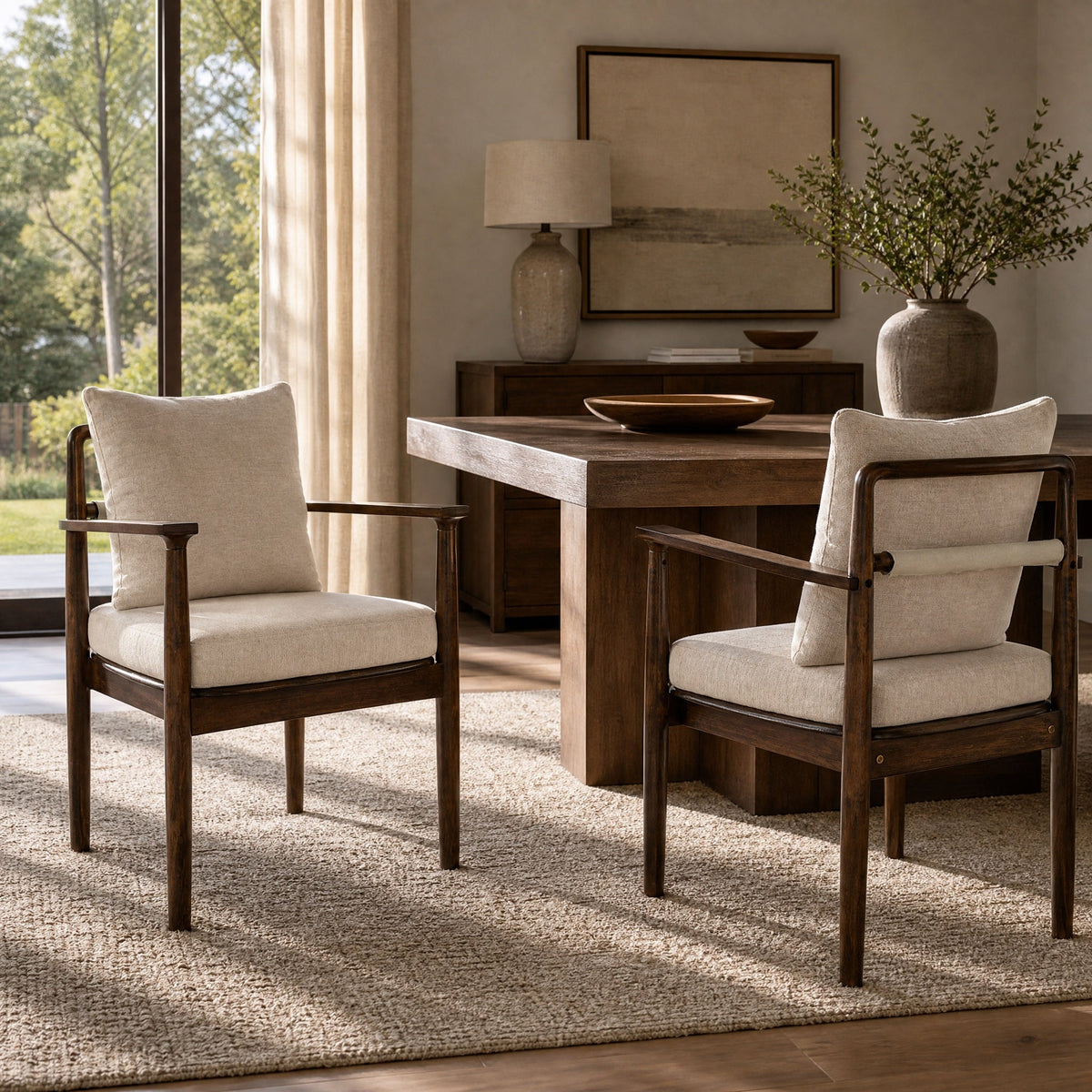 Mid-Century Modern Dining Chairs Set of 2