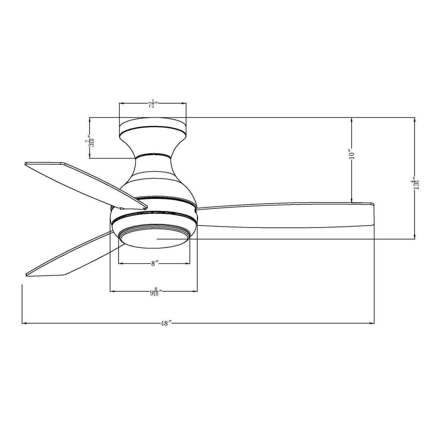 48" Beckette Farmhouse Flush Mount Reversible Ceiling Fan with Lighting and Remote Control