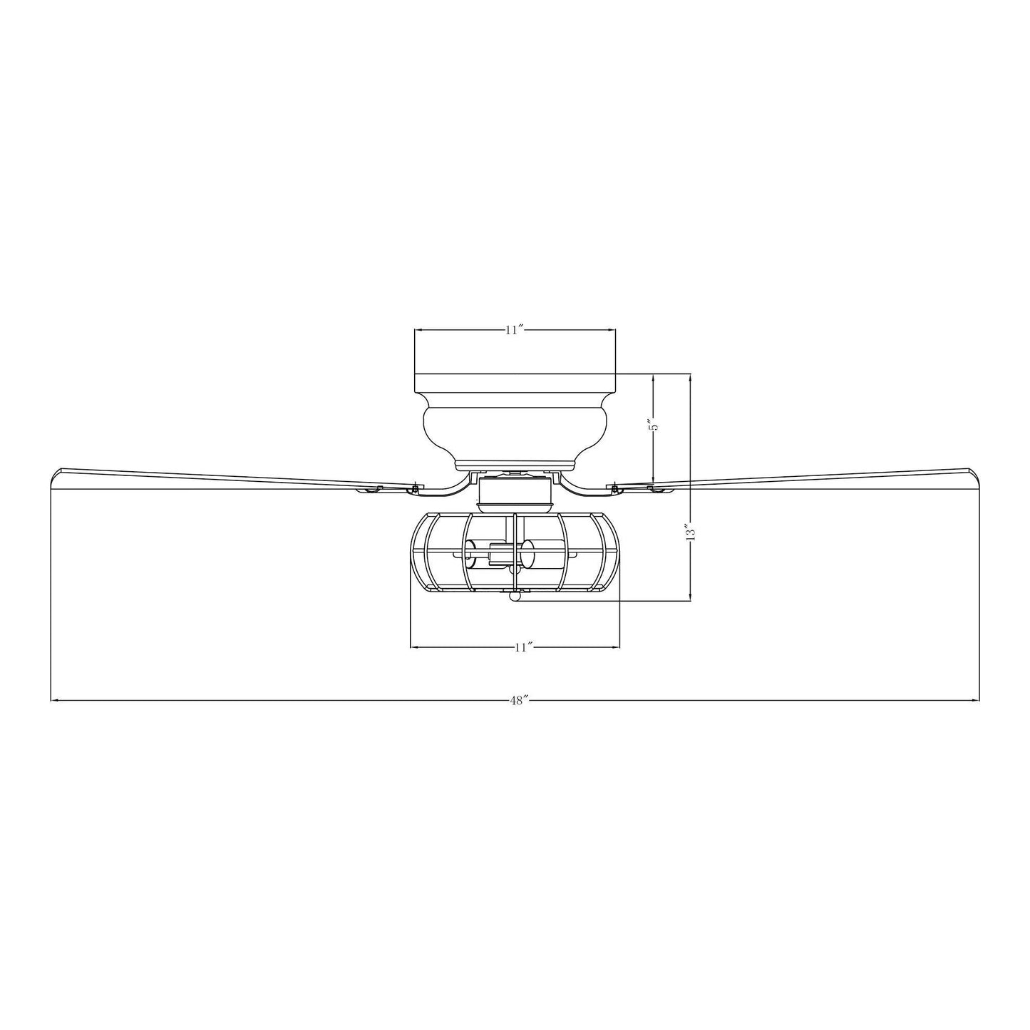 48" Thurber Industrial Satin Nickel Flush Mount Reversible Ceiling Fan with Lighting and Remote Control