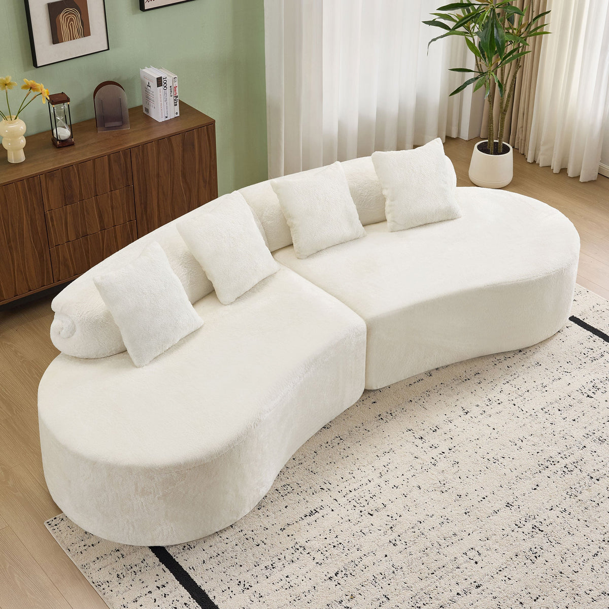 White Curved Sofa