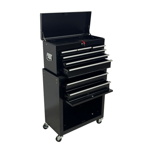 8-Drawer High-Capacity Rolling Tool Chest, Black
