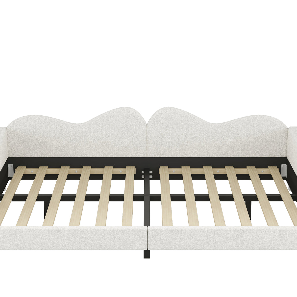 Full Size Upholstered Daybed in Sherpa Fabric