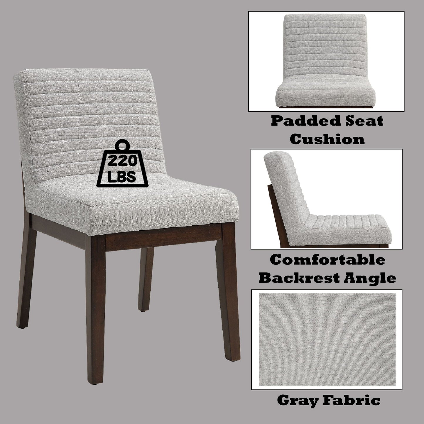 Edwyn Linen Side Chair (Set of 2) - Gray