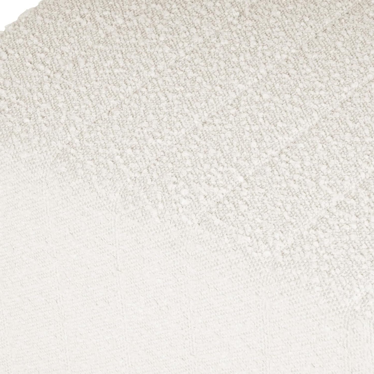 Cream Soft Boucle Upholstered Ottoman Footrest 18 Inches