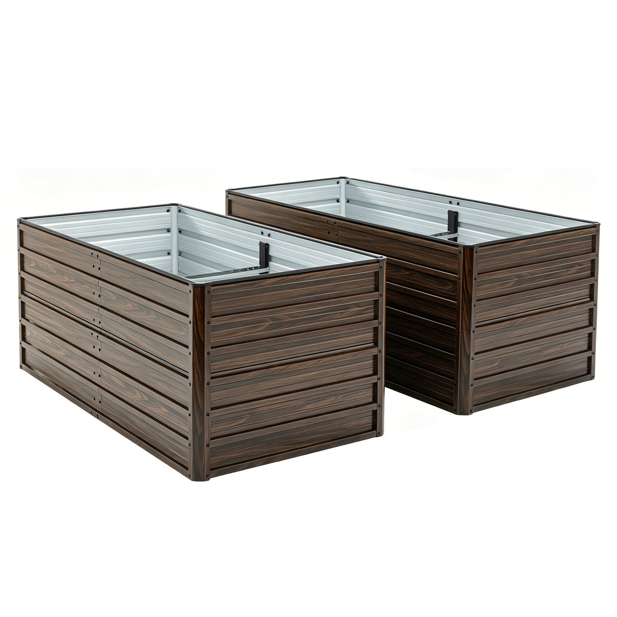 2-Pack 74.6"x35.4"x25" Raised Garden Bed Kit