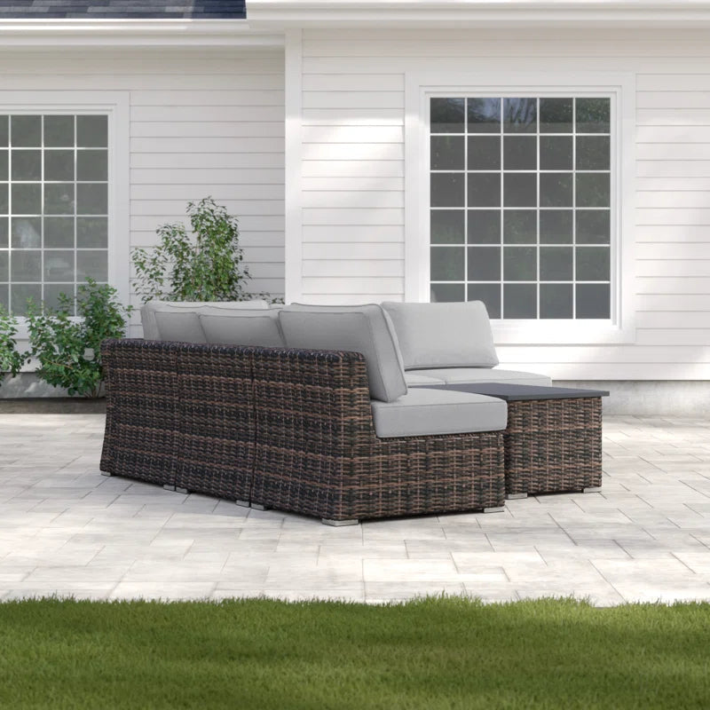 LSI Fully Assembled 4-Person Wicker Sofa with Cushions