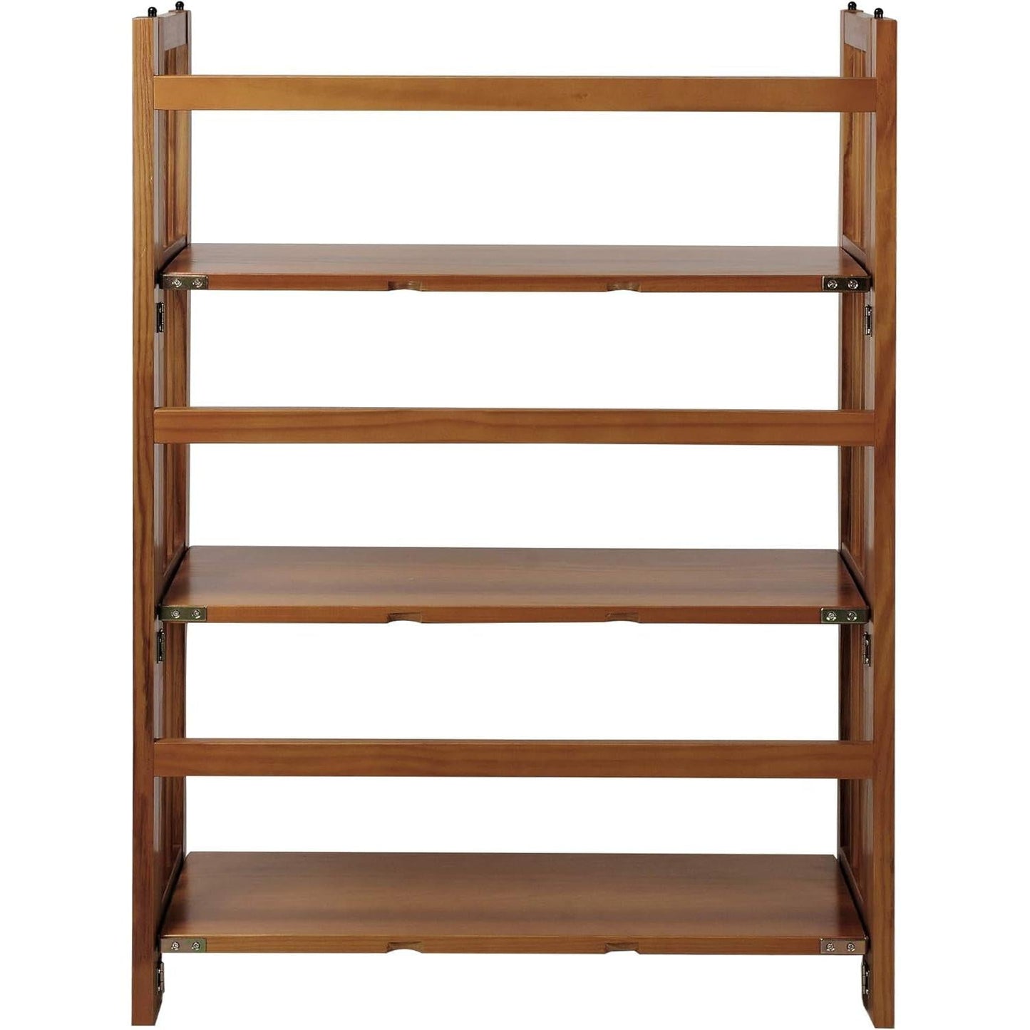 3 Shelf Stackable 27.5 Inch Wide Chestnut Fold Bookcase