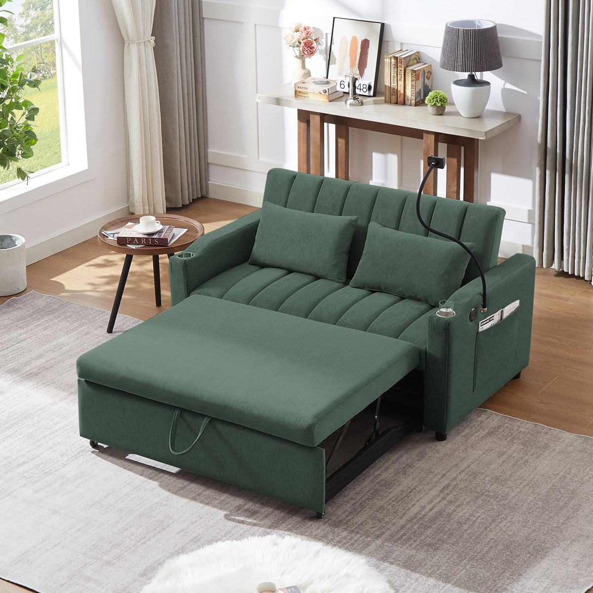55.9" Convertible Sofa Bed Loveseat