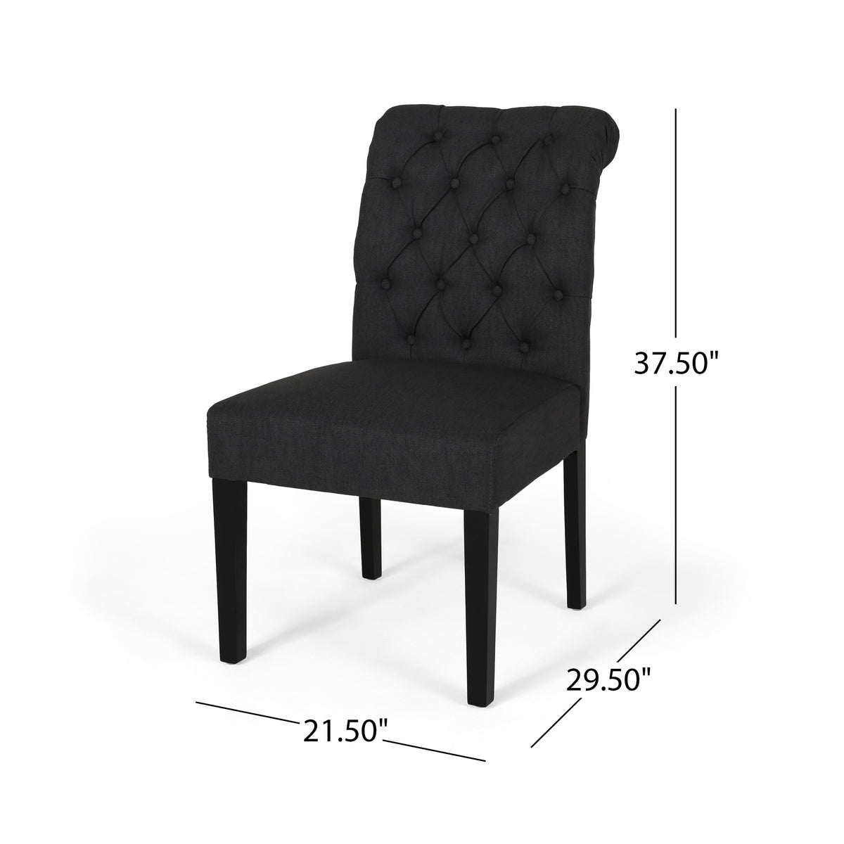 Broxton Tuft Dining Rolltop Chairs (Set of 2)