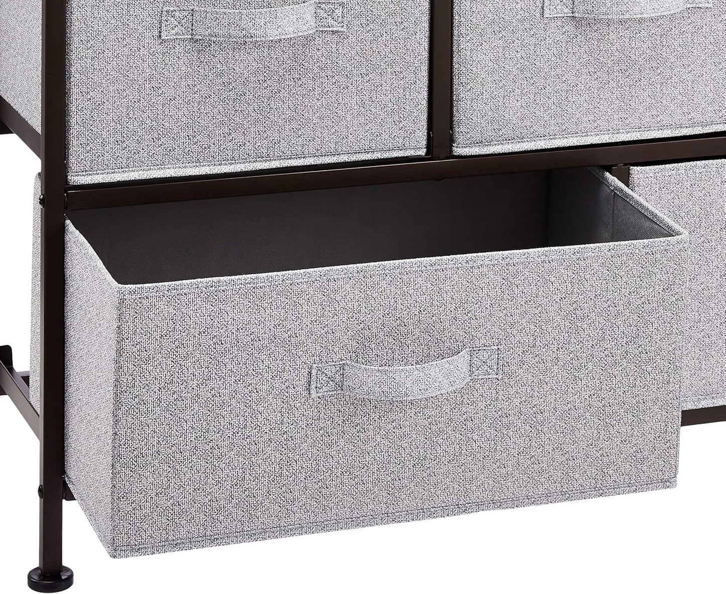Extra Wide Fabric 5 Drawer Storage Organizer Unit Bronze