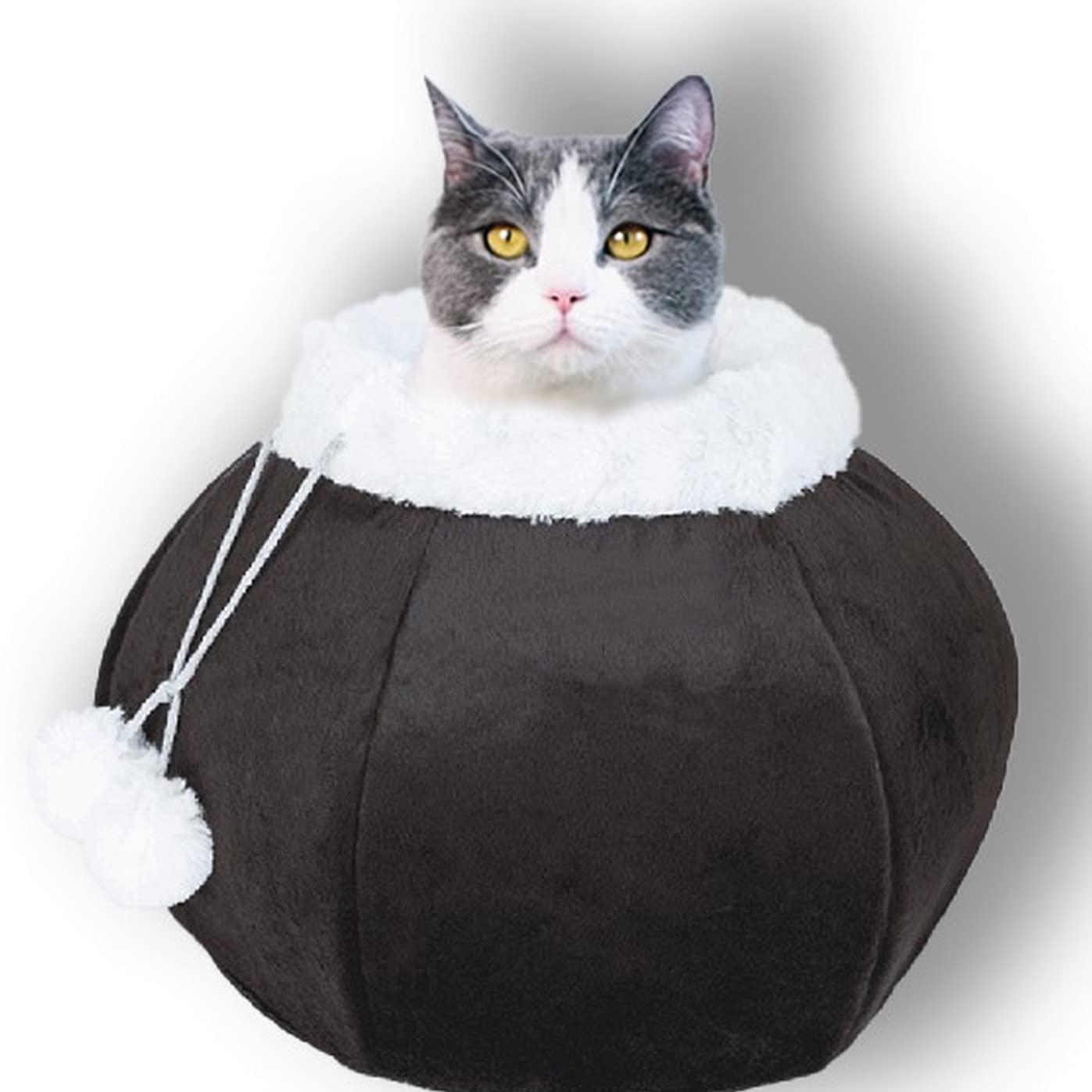 Cat Beds for Indoor Cats Cave Bed Plush Round Soft Pet Tent