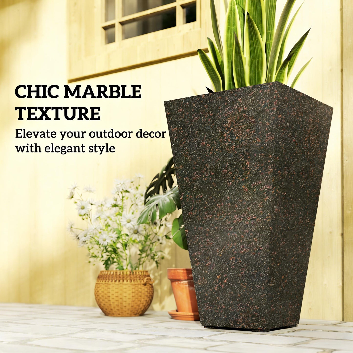 Set of 3 Tall Flower Pots