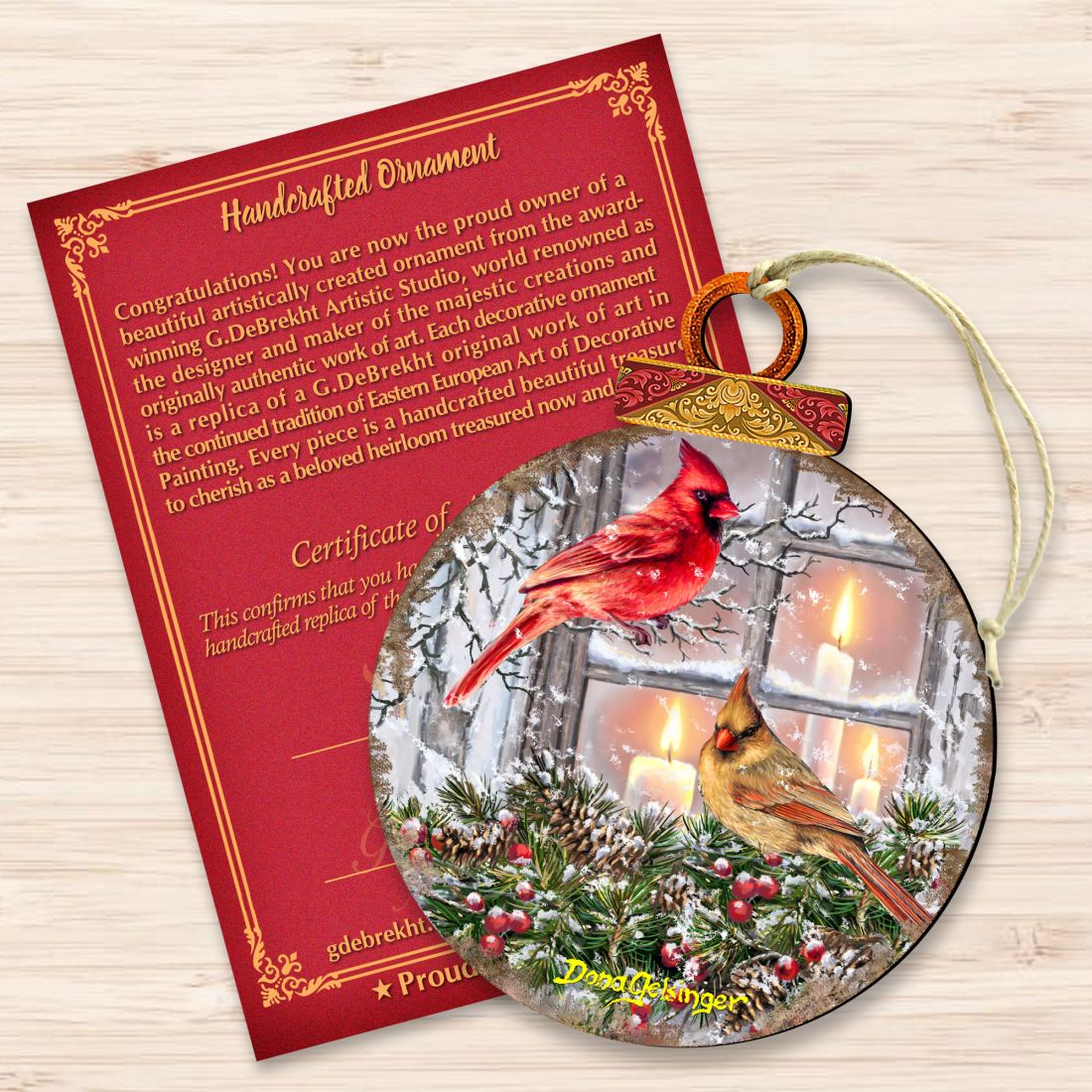 House Birds Christmas Wooden Ornaments by Gelsinger - Christmas Decor - 8121126DG