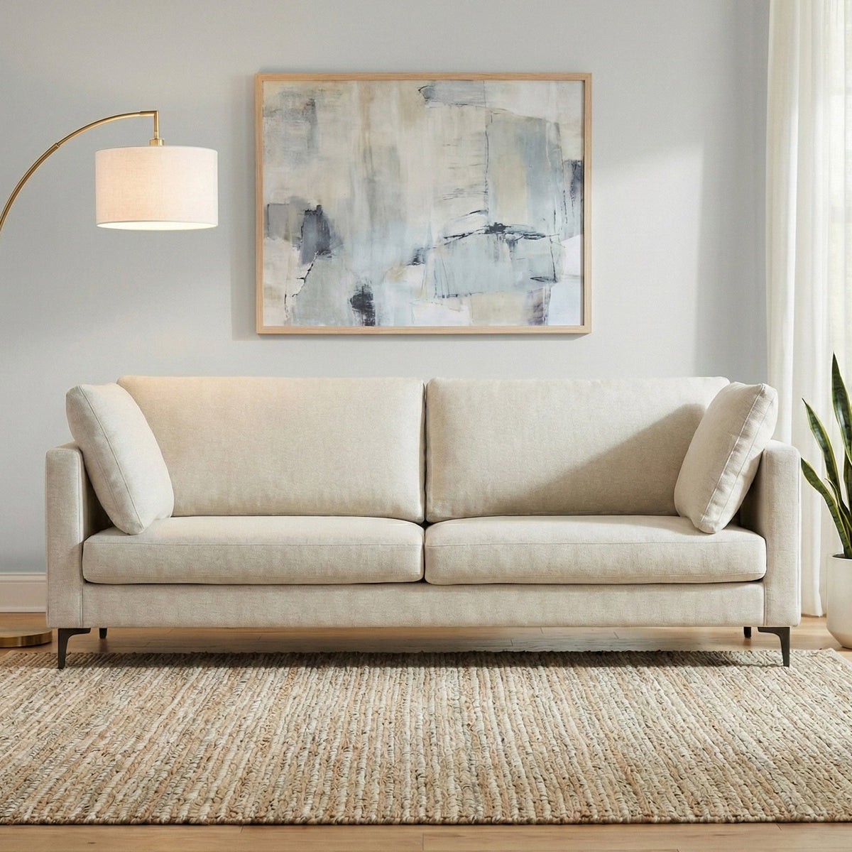 Ava 90 Inch Mid Century Sofa