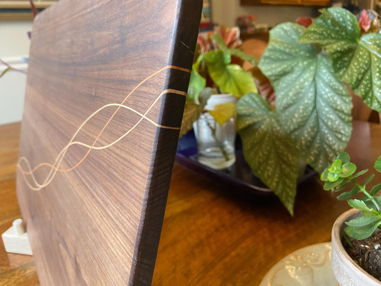 Walnut Charcuterie Board - Cherry & Maple Decorative Banding