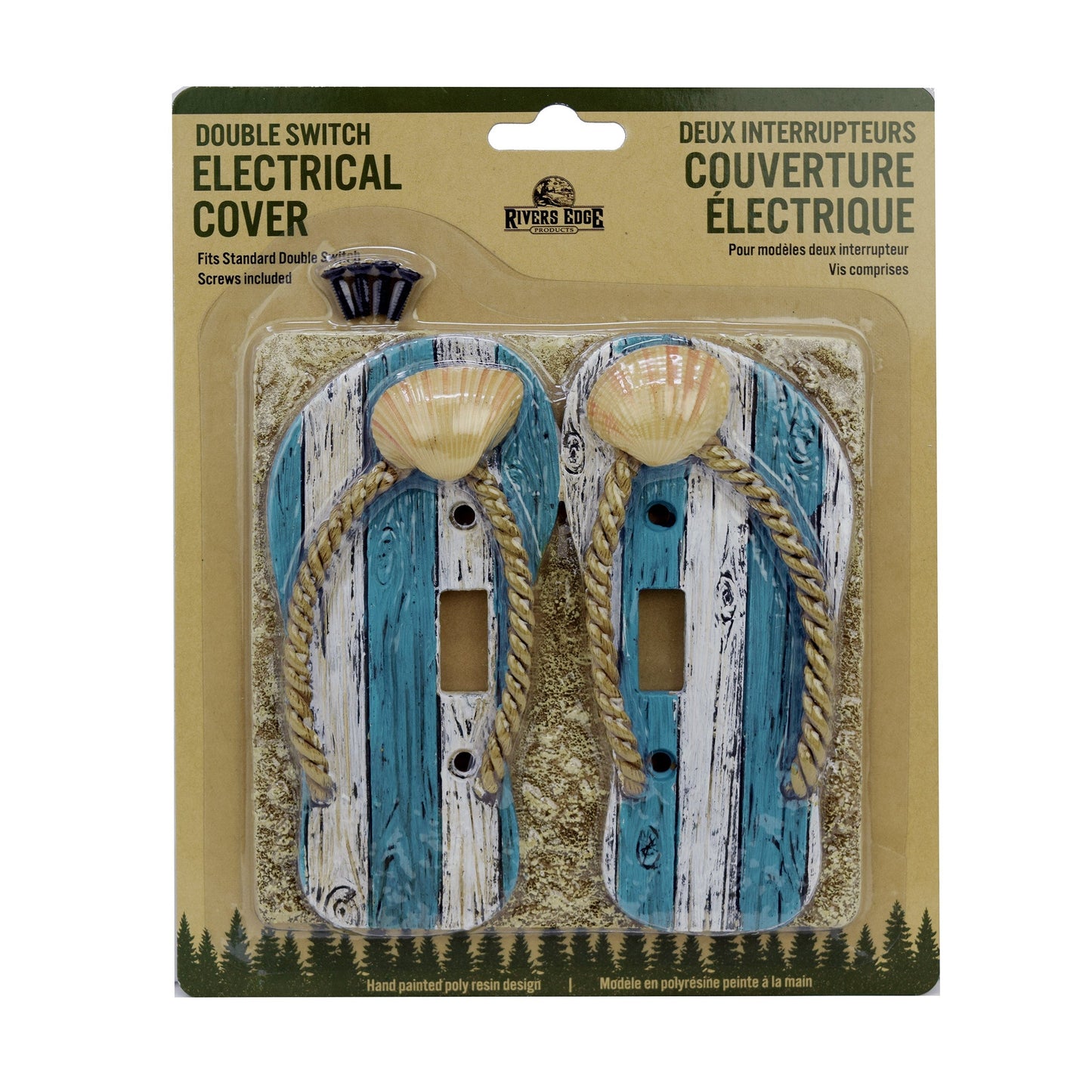 Electrical Cover Plate Double Switch-Beach