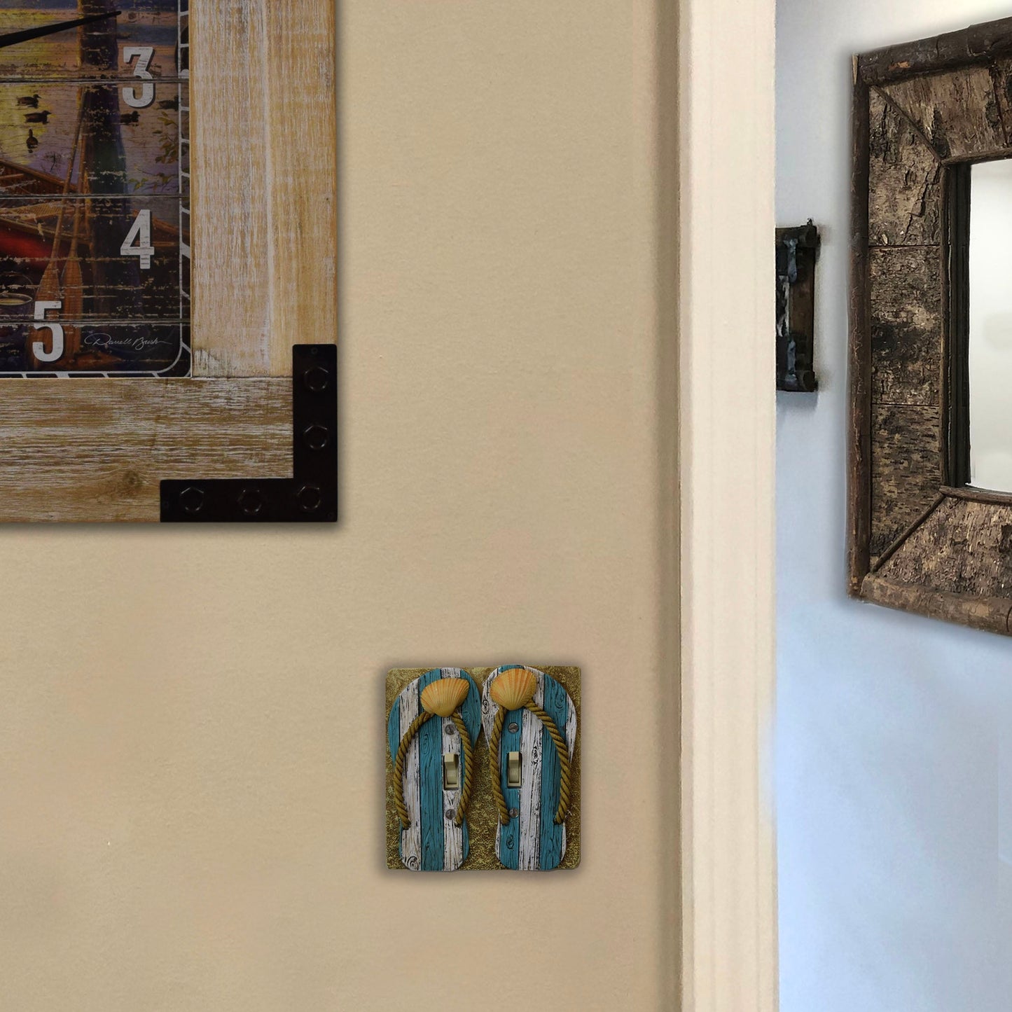 Electrical Cover Plate Double Switch-Beach