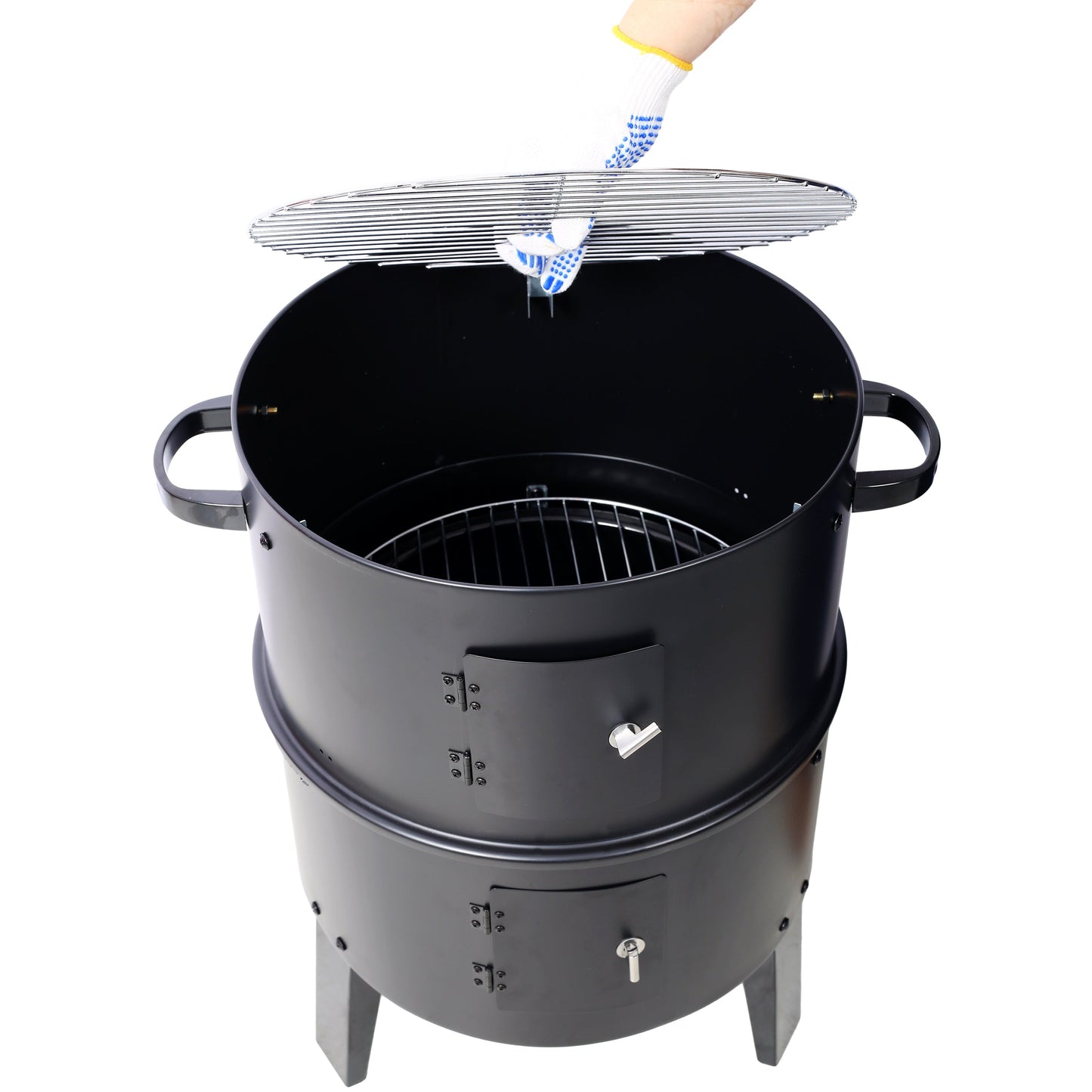 Charcoal Smoker Grill Wood Smoker Grills Outdoor Cooking 16 Inch Portable BBQ
