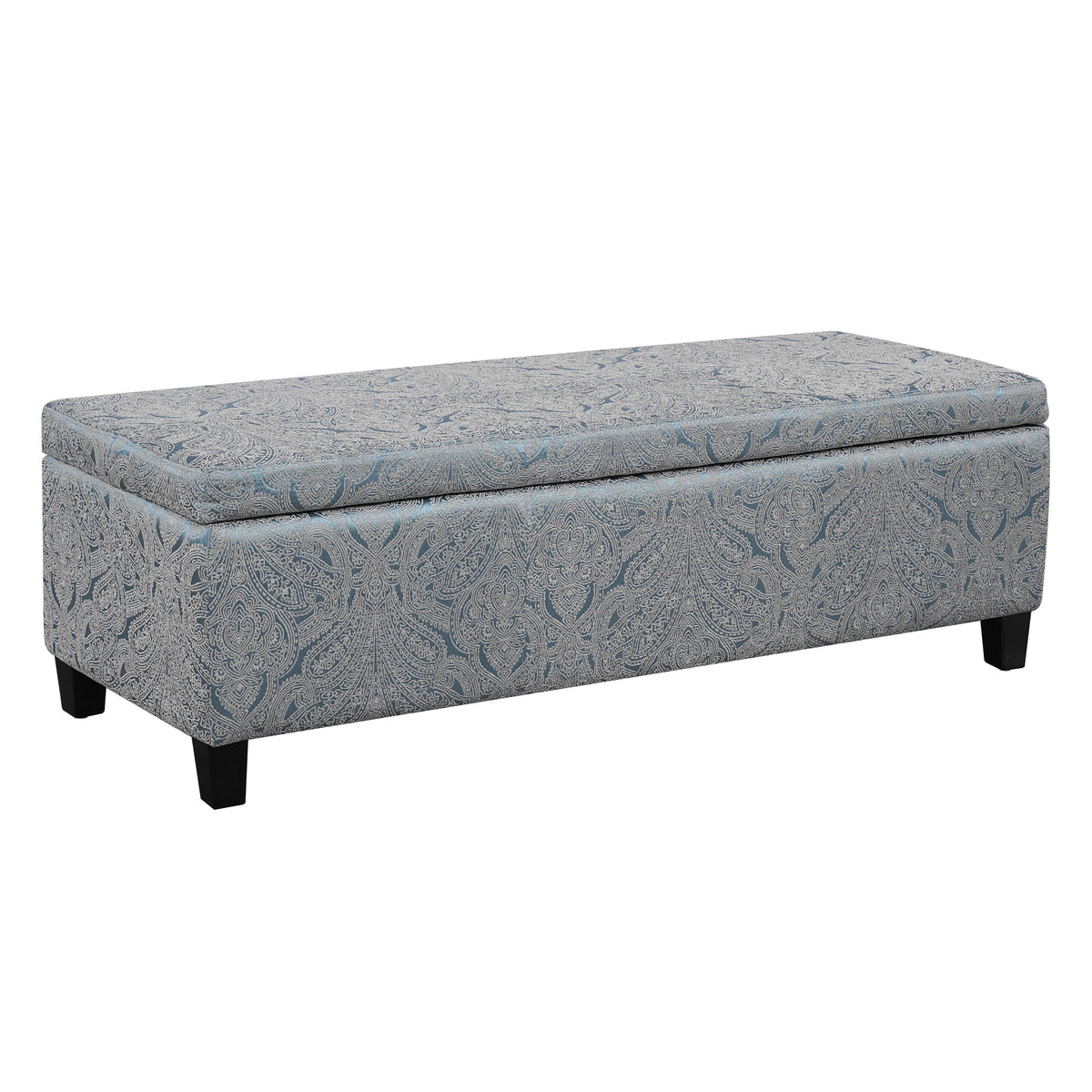 Indoor Jacquard Storage Ottoman Bench