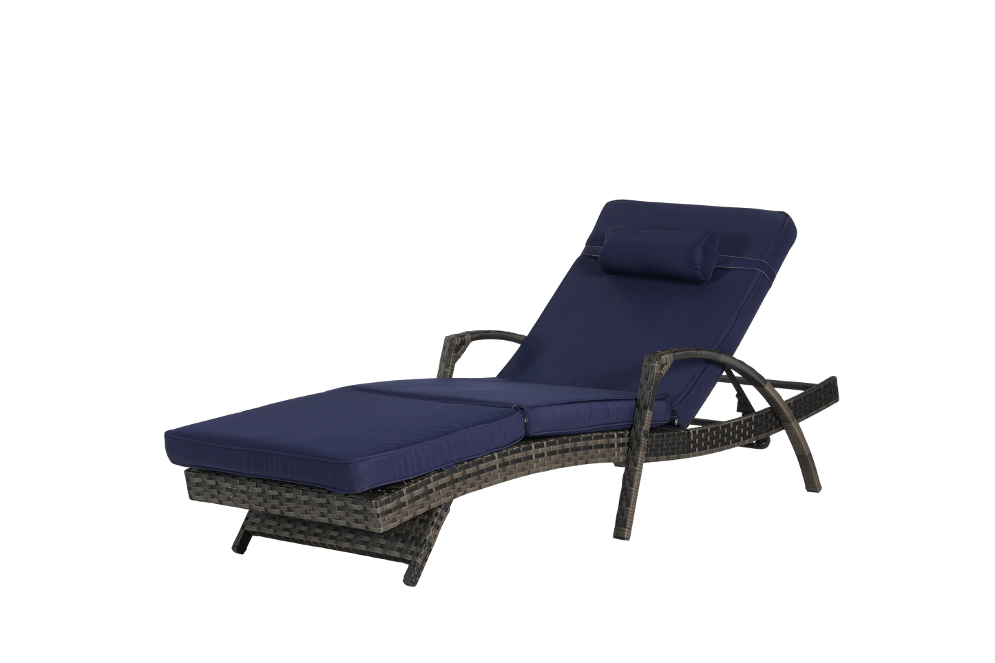Outdoor Wicker Reclining Chair Set of 2 with Cushions