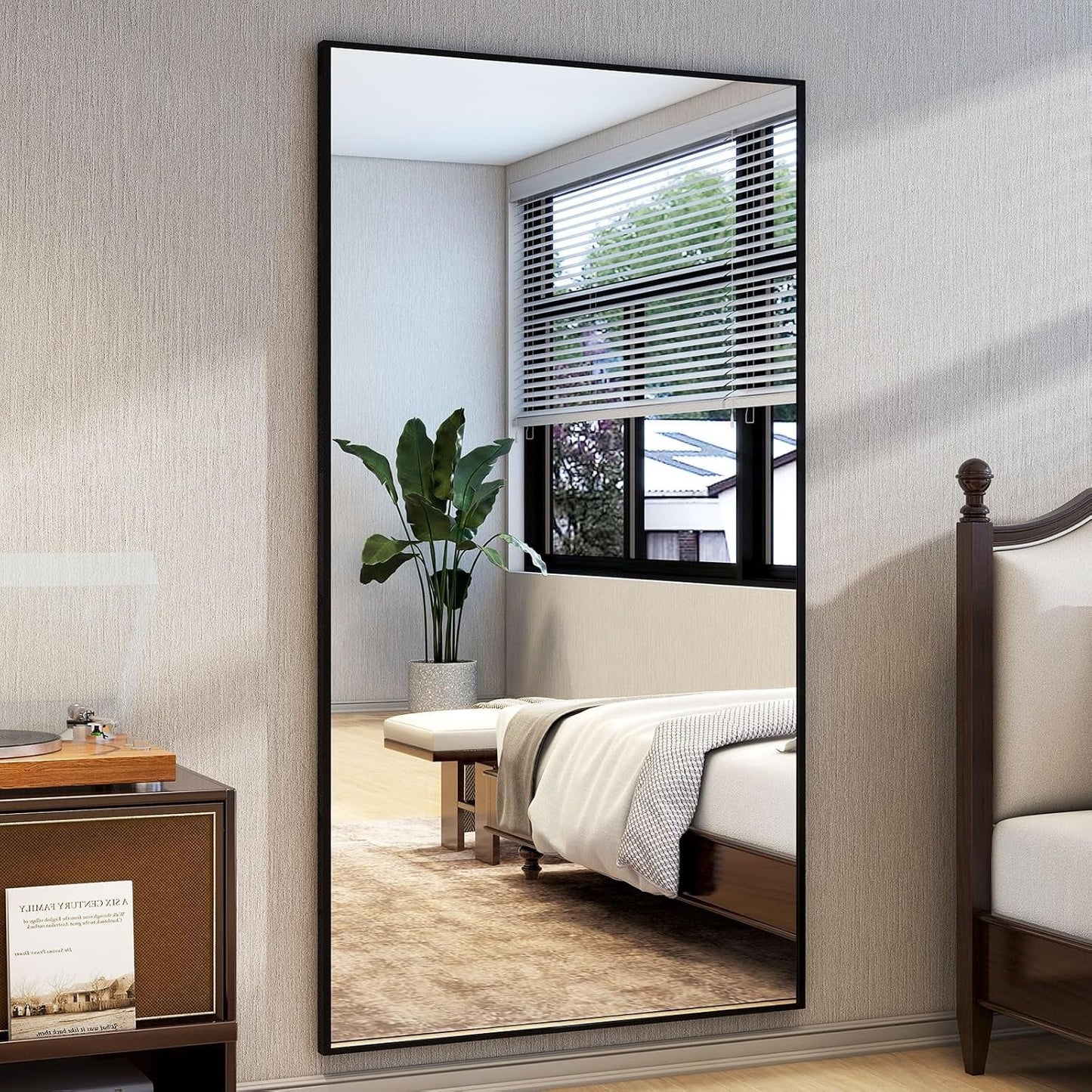 Full Length Mirror With Stand 34x76 Aluminum Frame