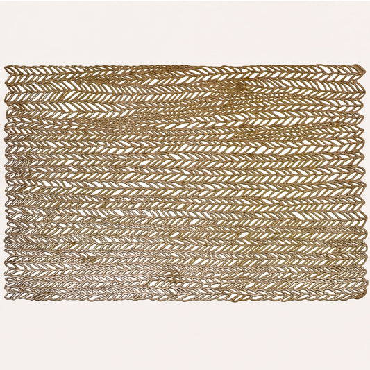 PVC Placemats - Gold Non Slip Table Mats | Heat Resistant Indoor Outdoor Set