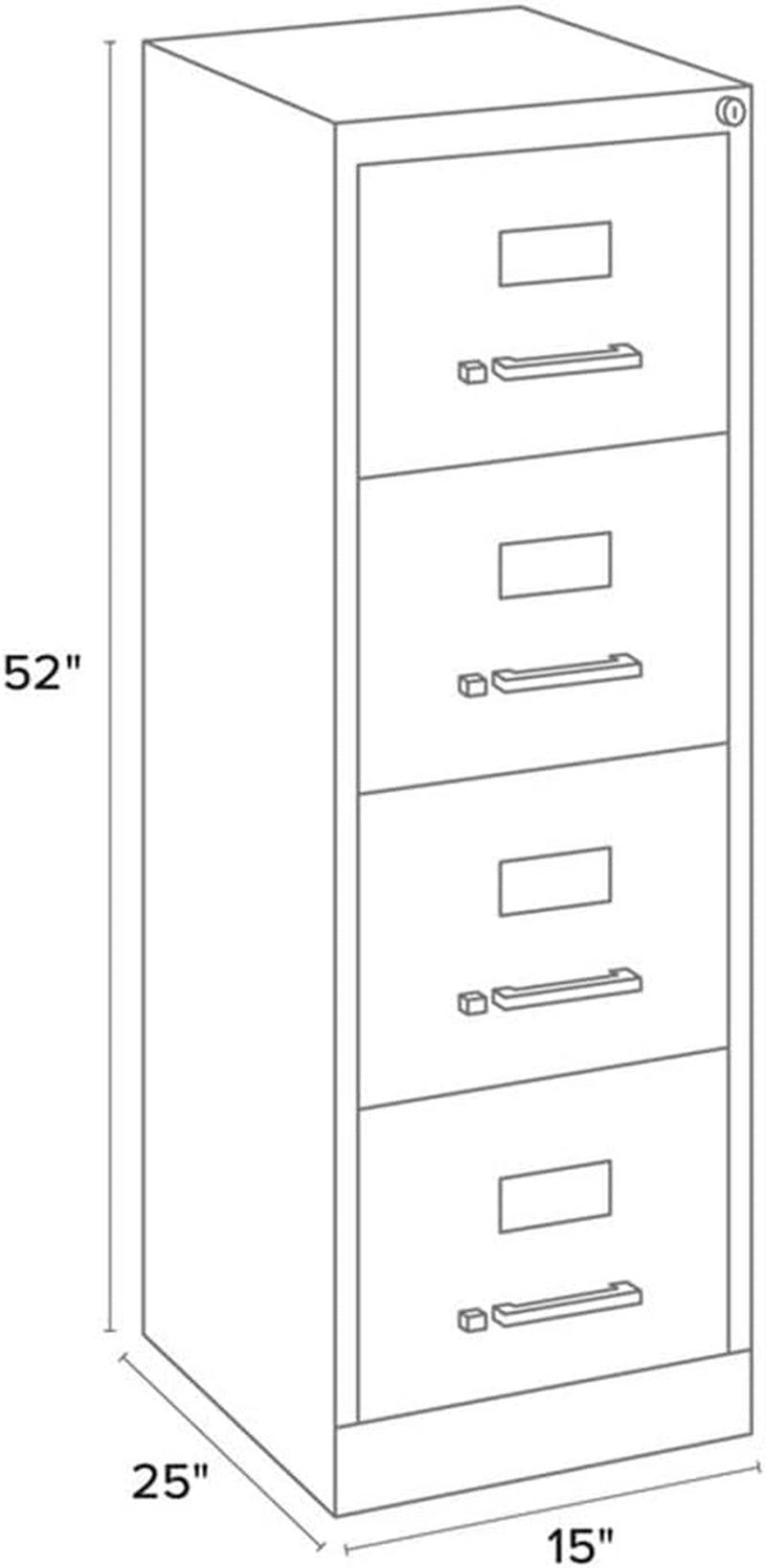 Hirsh 25 Deep 4 Drawer Vertical File Cabinet Black