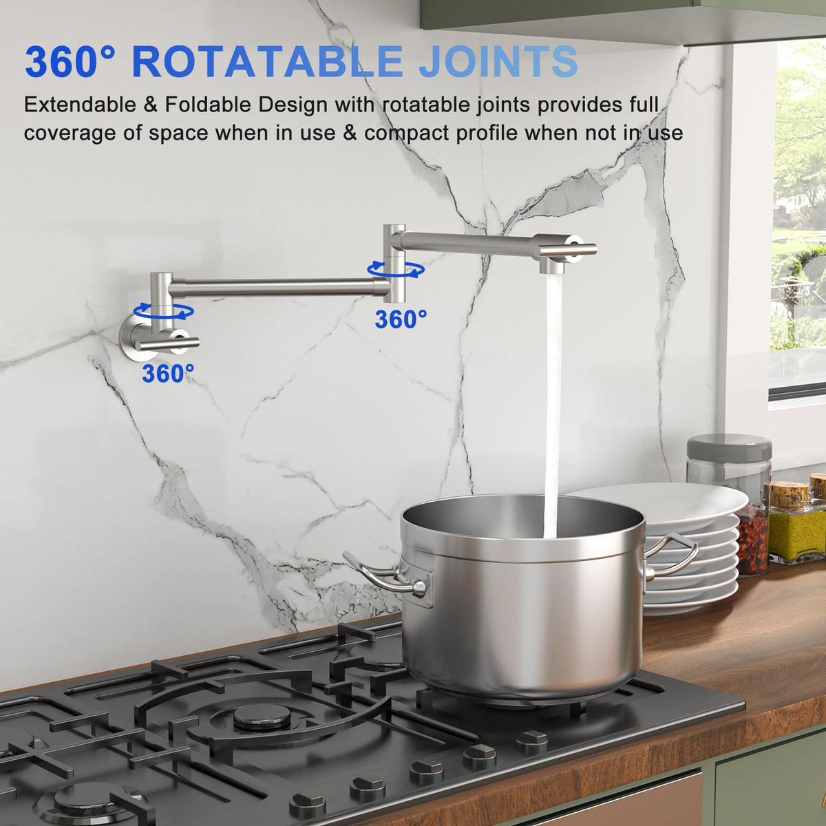 Pot Filler Faucet - Wall Mount Kitchen Sink Faucet