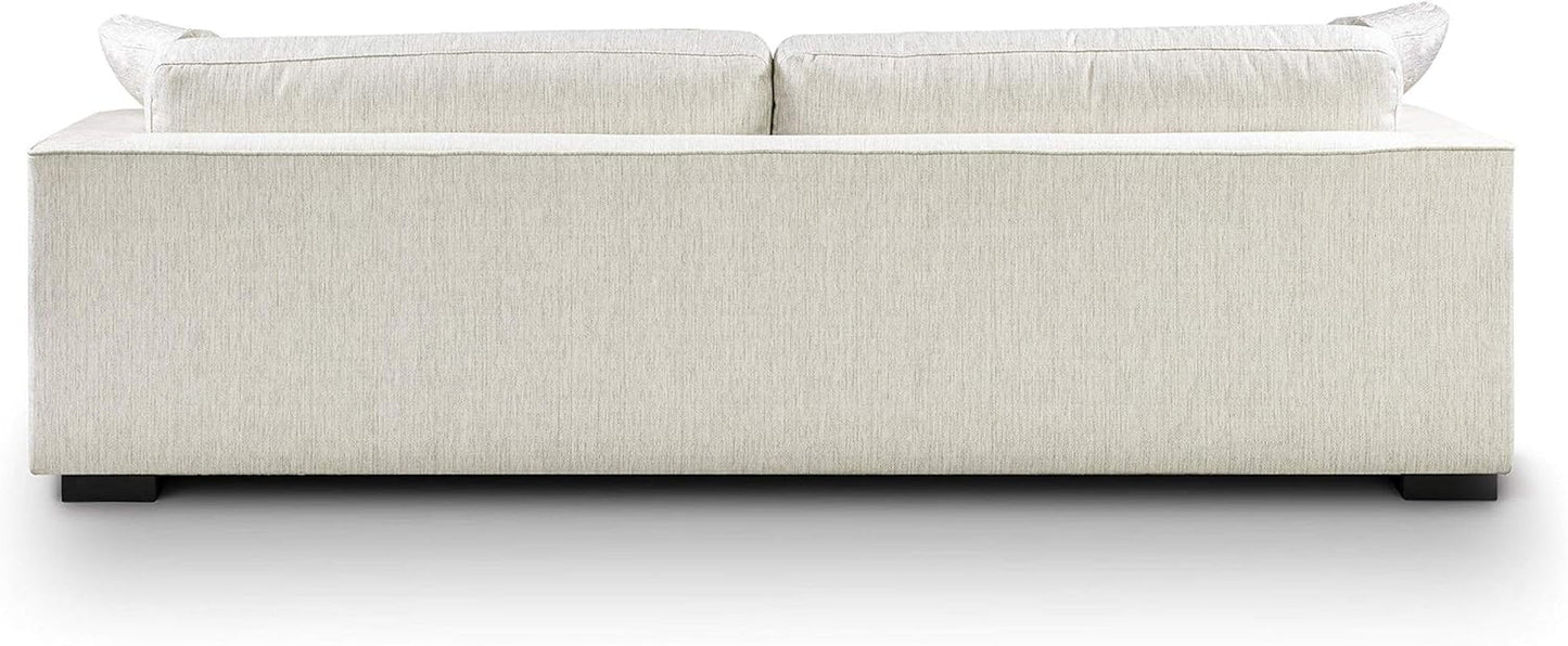 Capri Fabric Sofa Bright Ash Down Pillows Modern Living