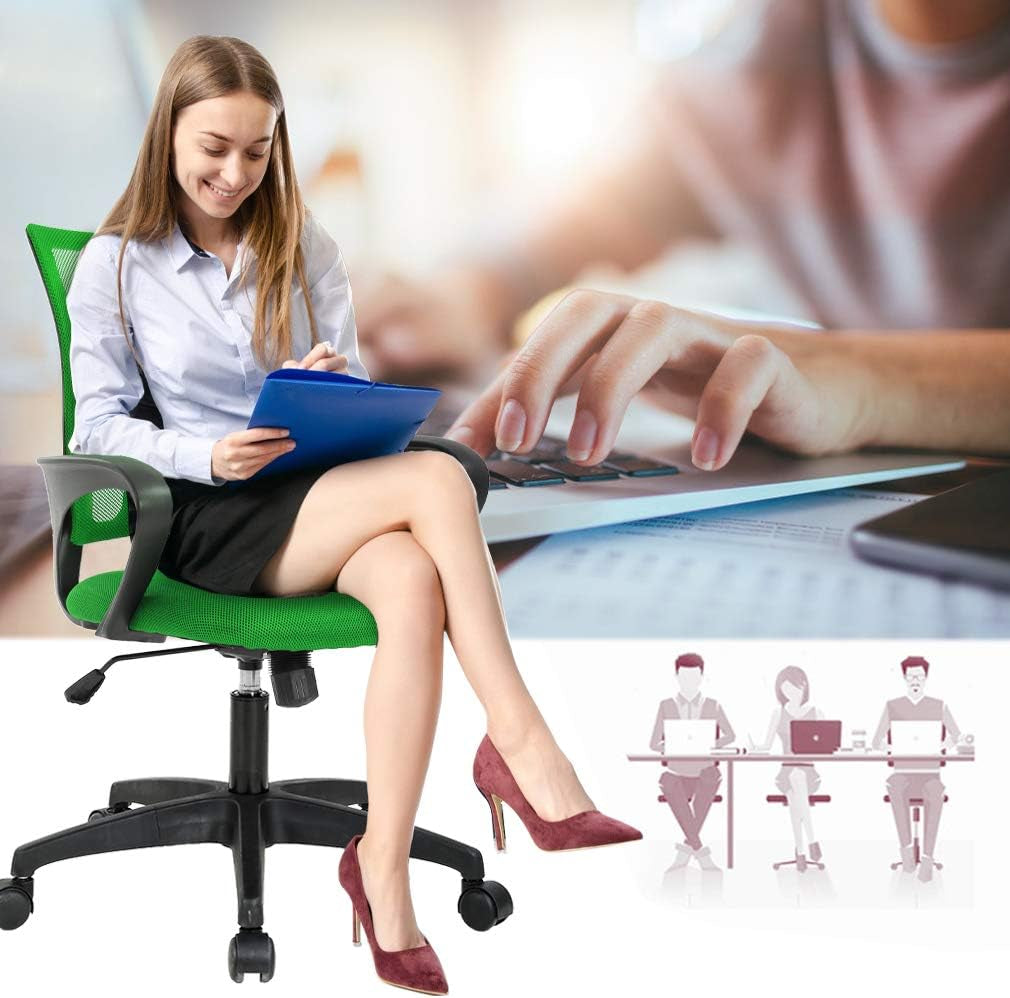 Ergonomic Green Mesh Office Chair With Lumbar Support