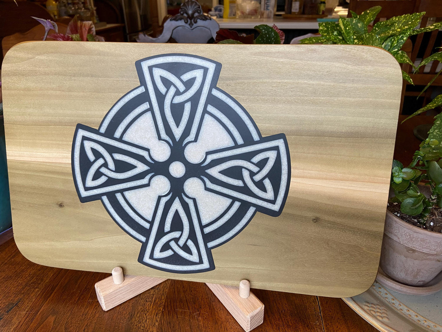 Celtic Cross Charcuterie Board - Handmade Art on Wood