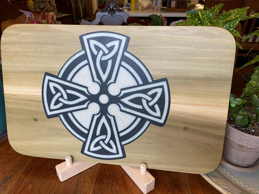 Celtic Cross Charcuterie Board - Handmade Art on Wood