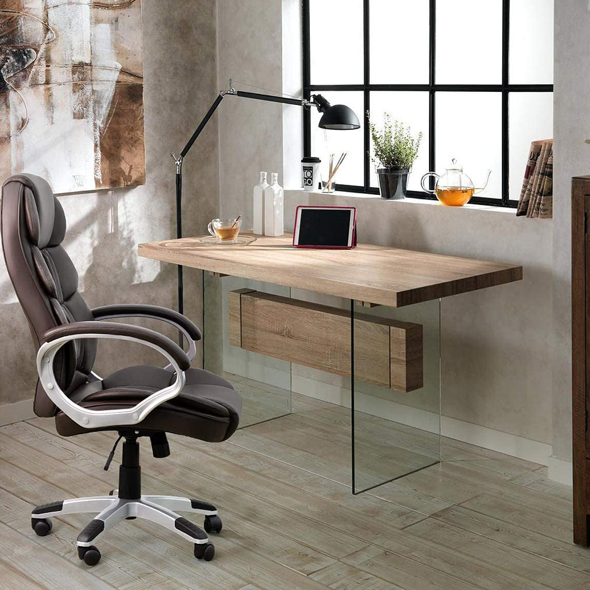 Ergonomic High Back Office Chair With Padded Armrests