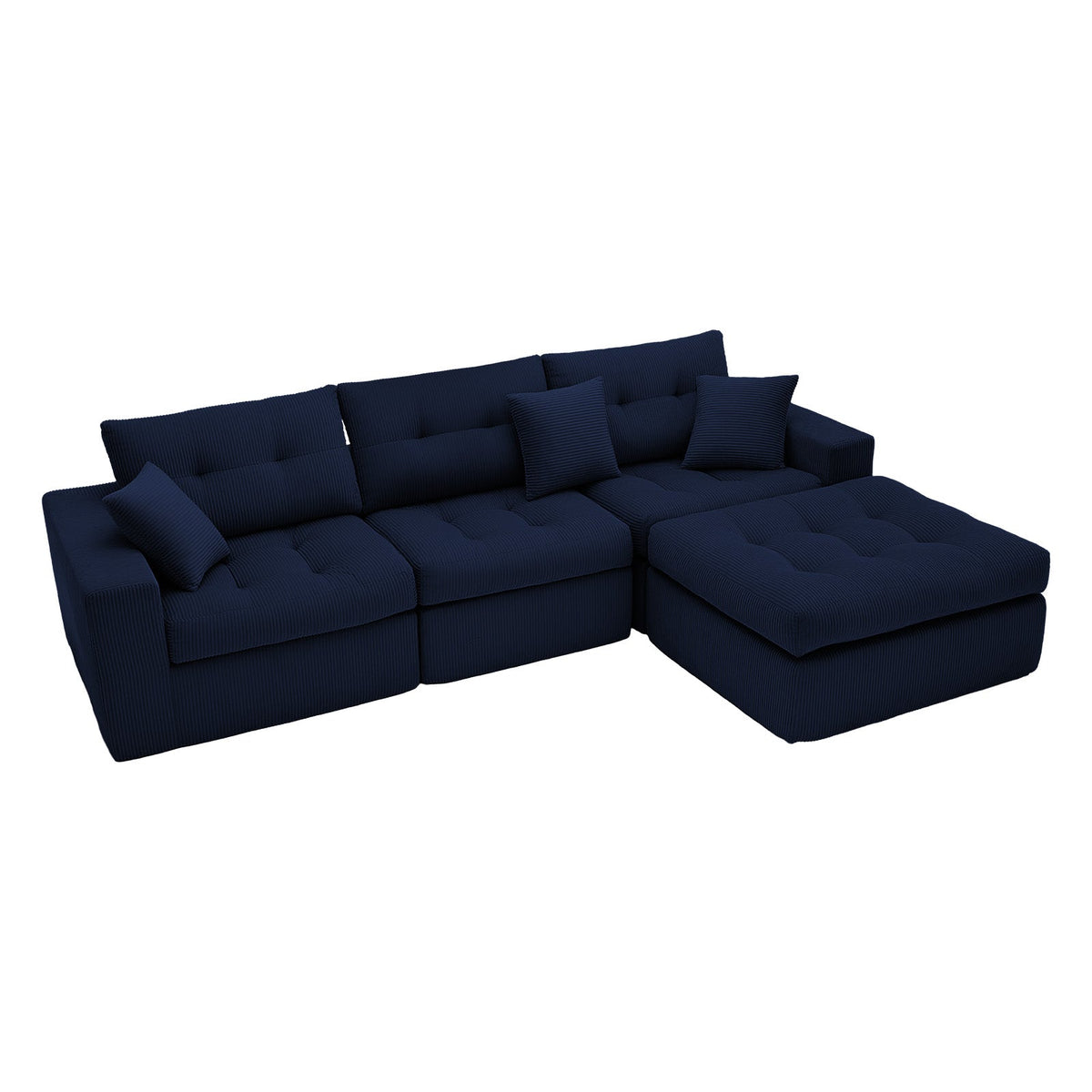 Corduroy Corner Chaise Compression Sofa Bed
