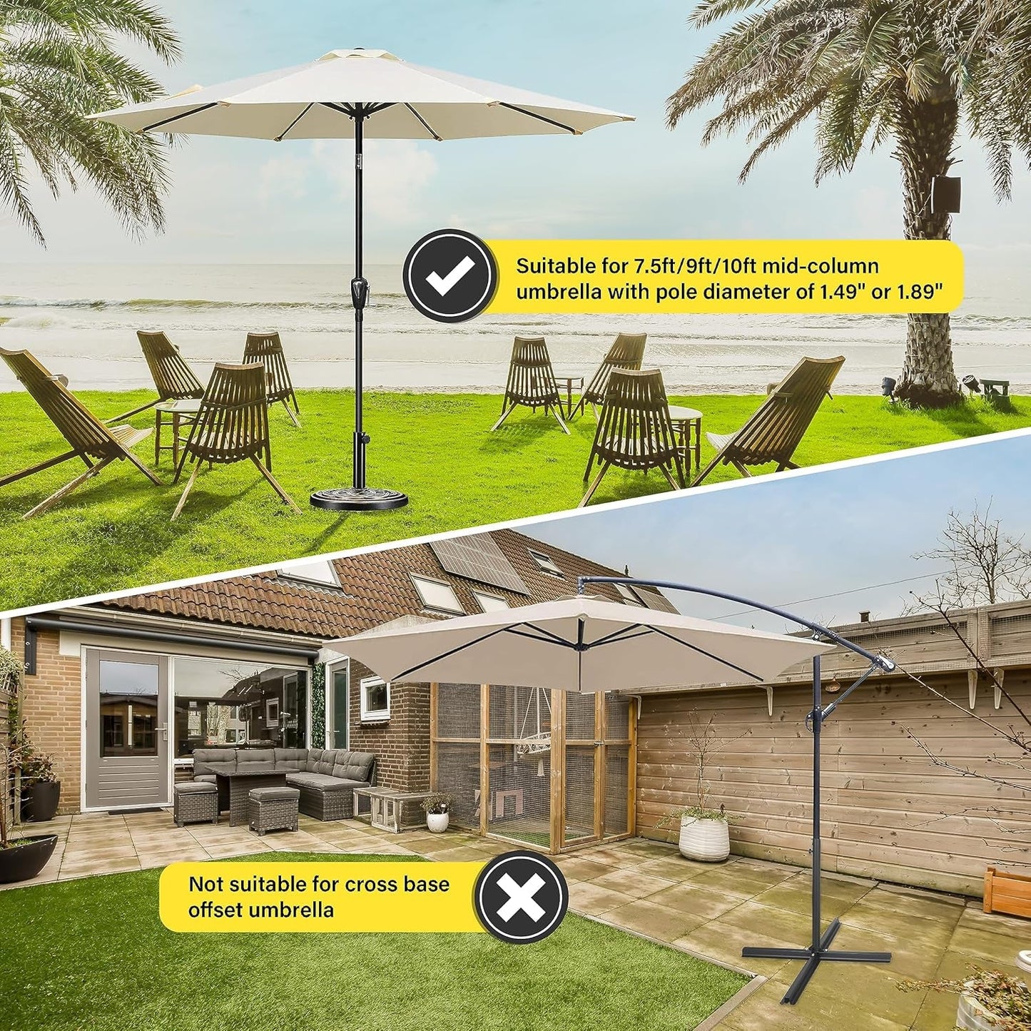 Heavy Duty 24 Pound Bronze Umbrella Base Patio Garden Stand For Outdoor Market Umbrellas