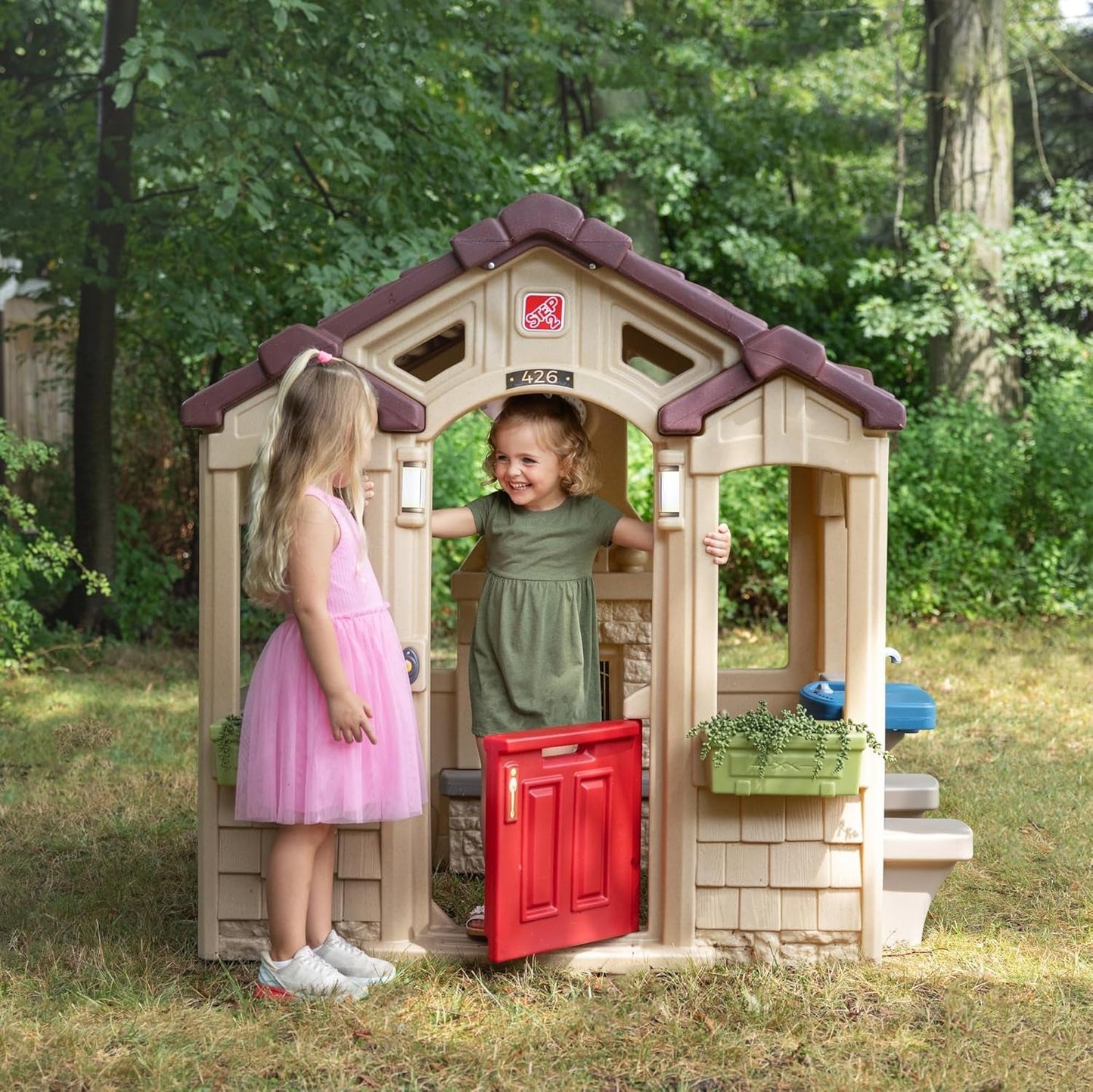Indoor Outdoor Playhouse With Interactive Sounds Doorbell