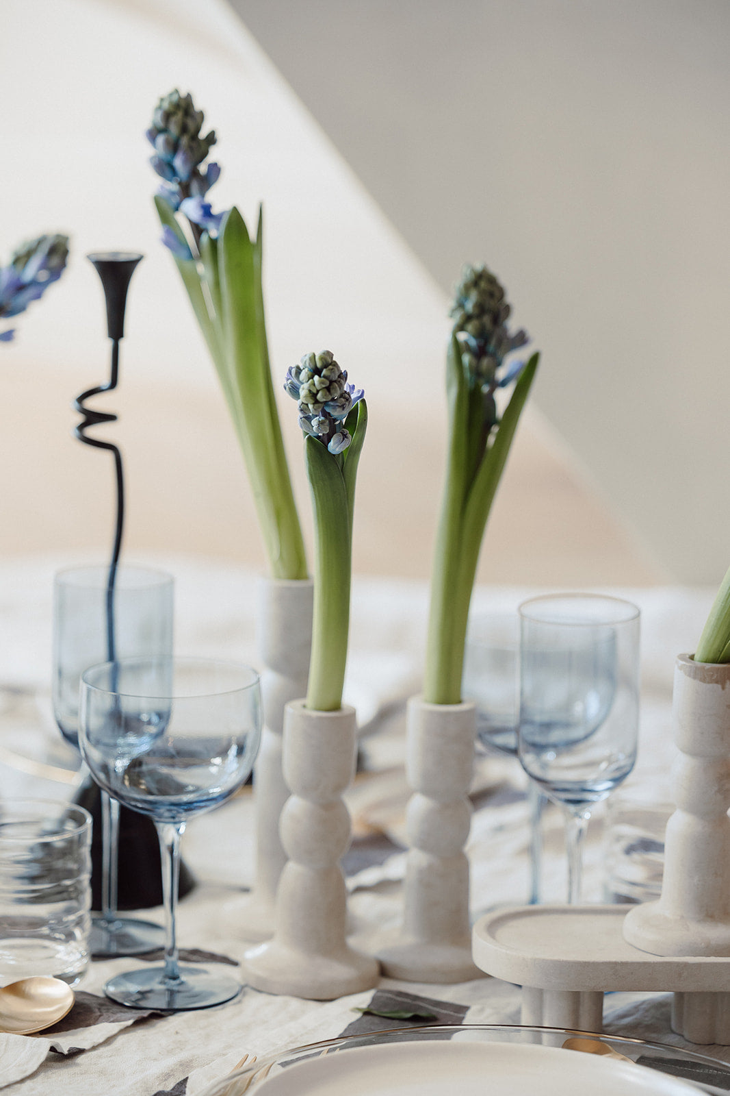 STONE TAPER CANDLE HOLDERS SET