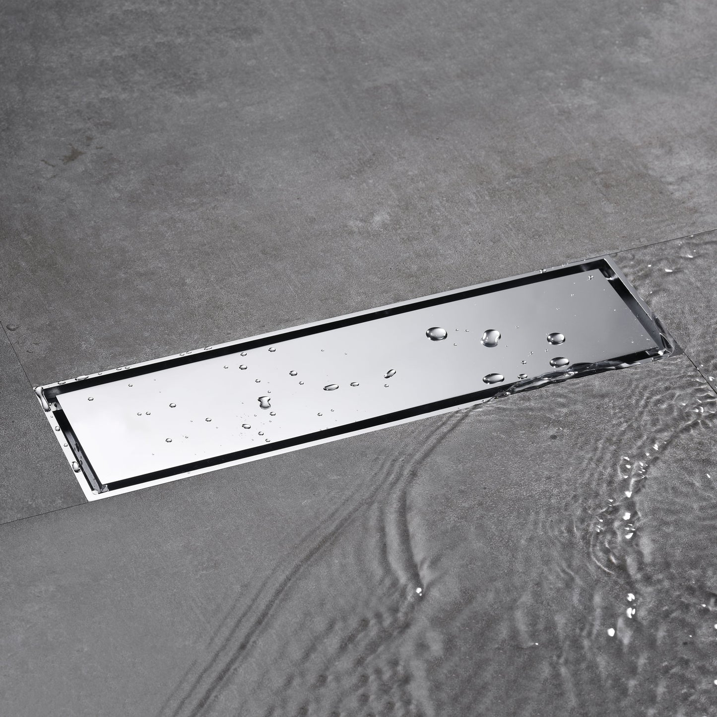Chrome brass floor drain 11.8inch x 4.3 inch