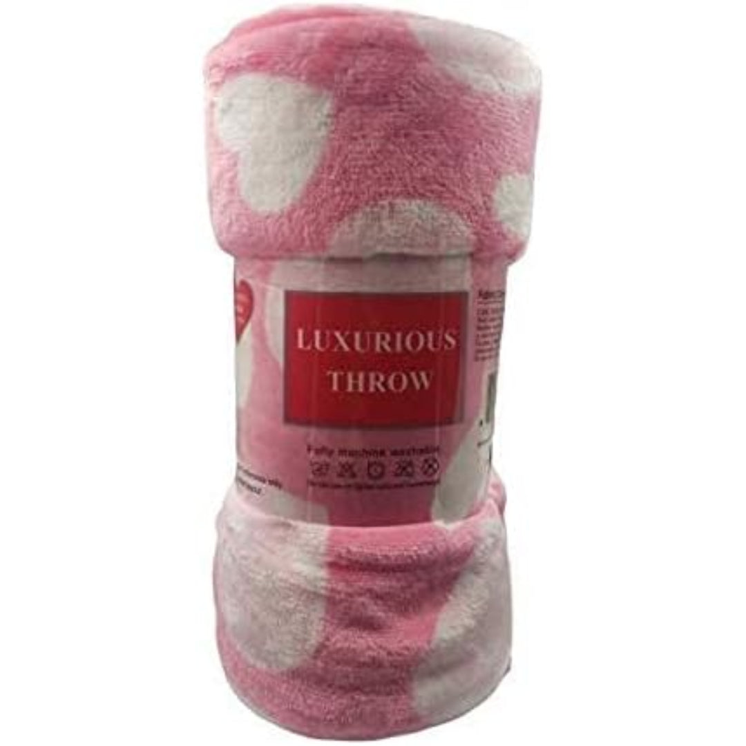 Ultra Plush Mothers Day Valentine's Day Heart-Themed Throw Blanket – Soft, Cozy, and Luxurious Fleece, 50" x 60"