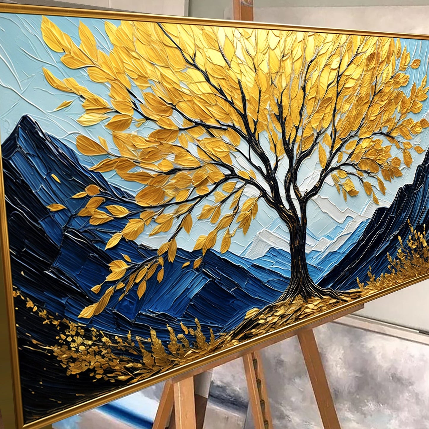 Golden Sanctuary Impasto Wall Art