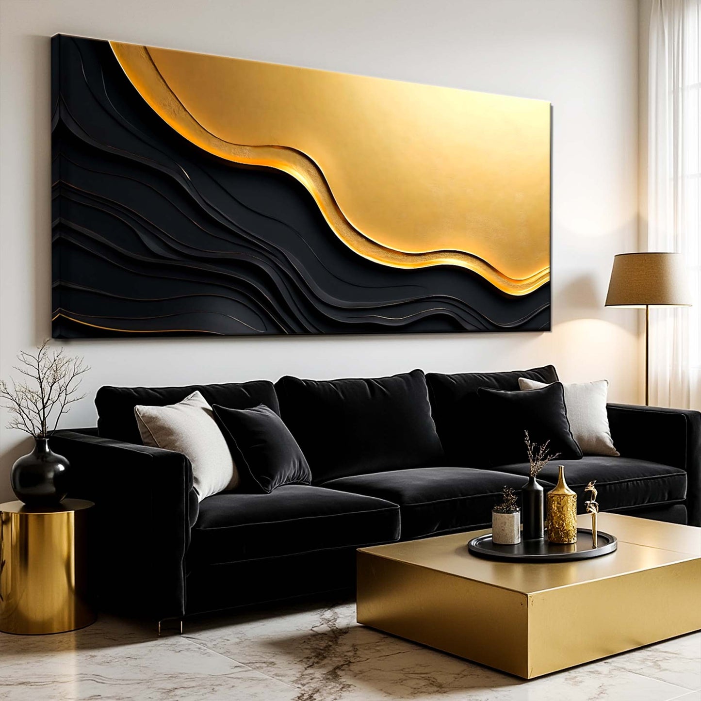 Black And Gold Minimalist Abstract V