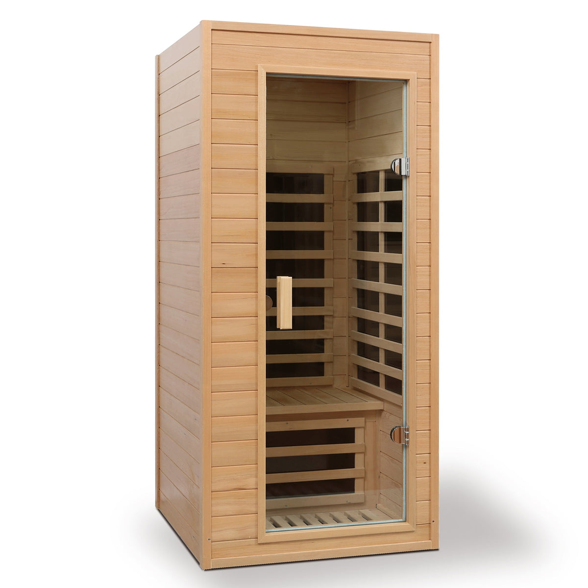 Hemlock Wood One-Person Far Infrared and Red-Light Indoor Sauna Room