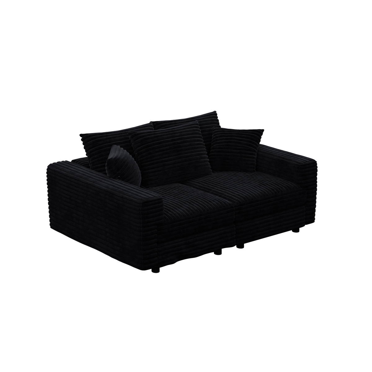 82.7" Plush Corduroy 3-Seat Sofa