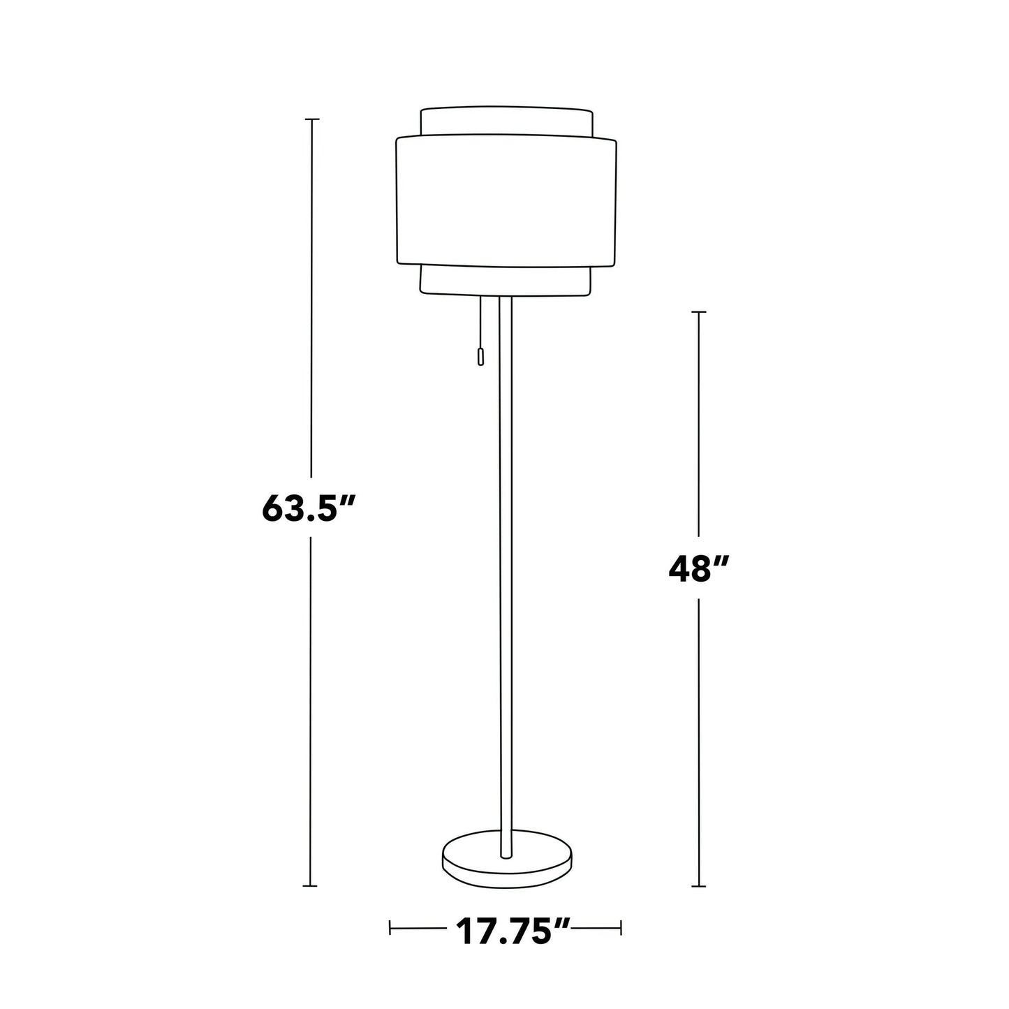 Tier 64" Contemporary Metal Floor Lamp