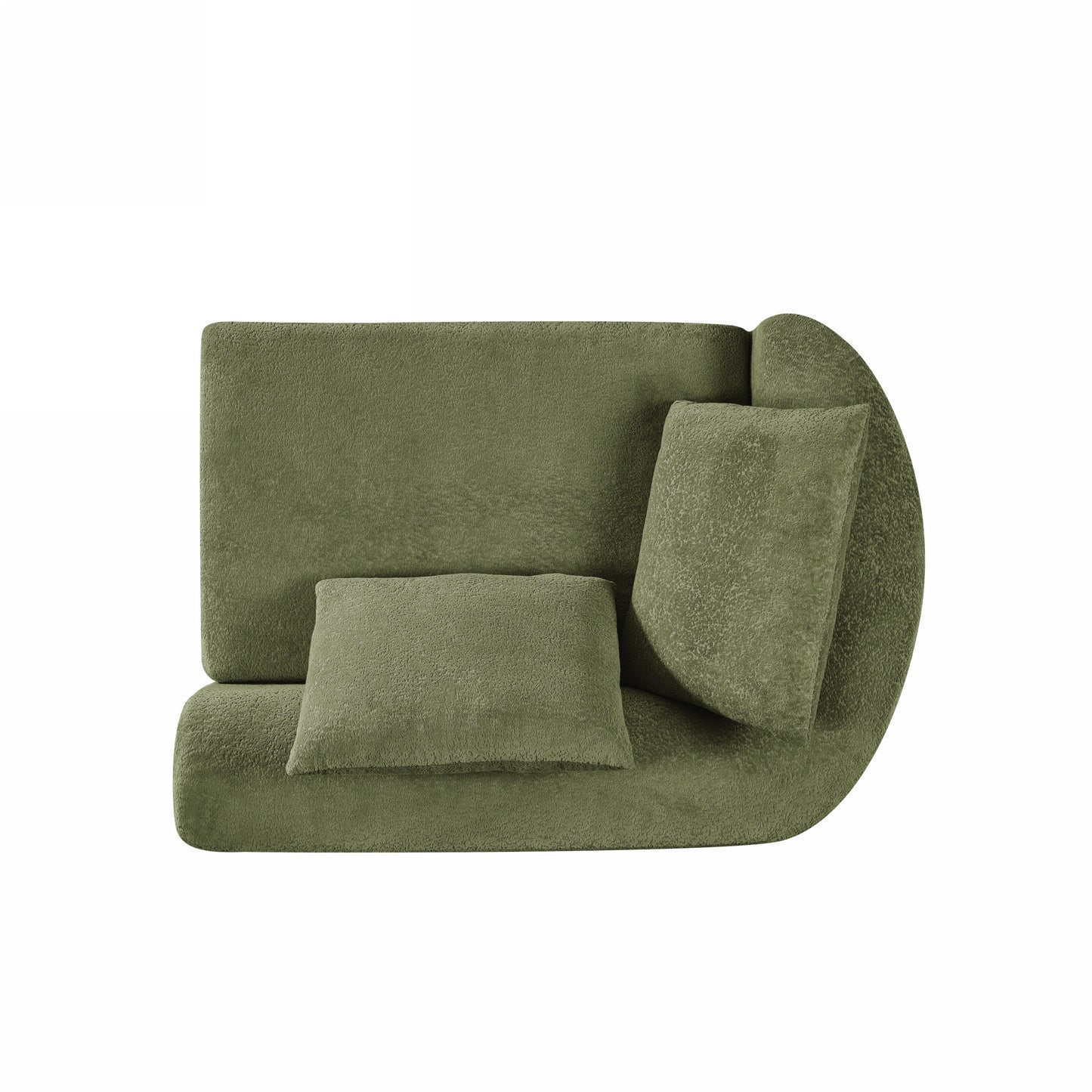 116' Modern Curved Sectional Sofa with High-Density Fully Compressed Sponge and Chaise Lounge, Pearl Upholstery, 2-Piece Set, Fully Assembled Right Hand Facing, Perfect for Living Room, Lounge