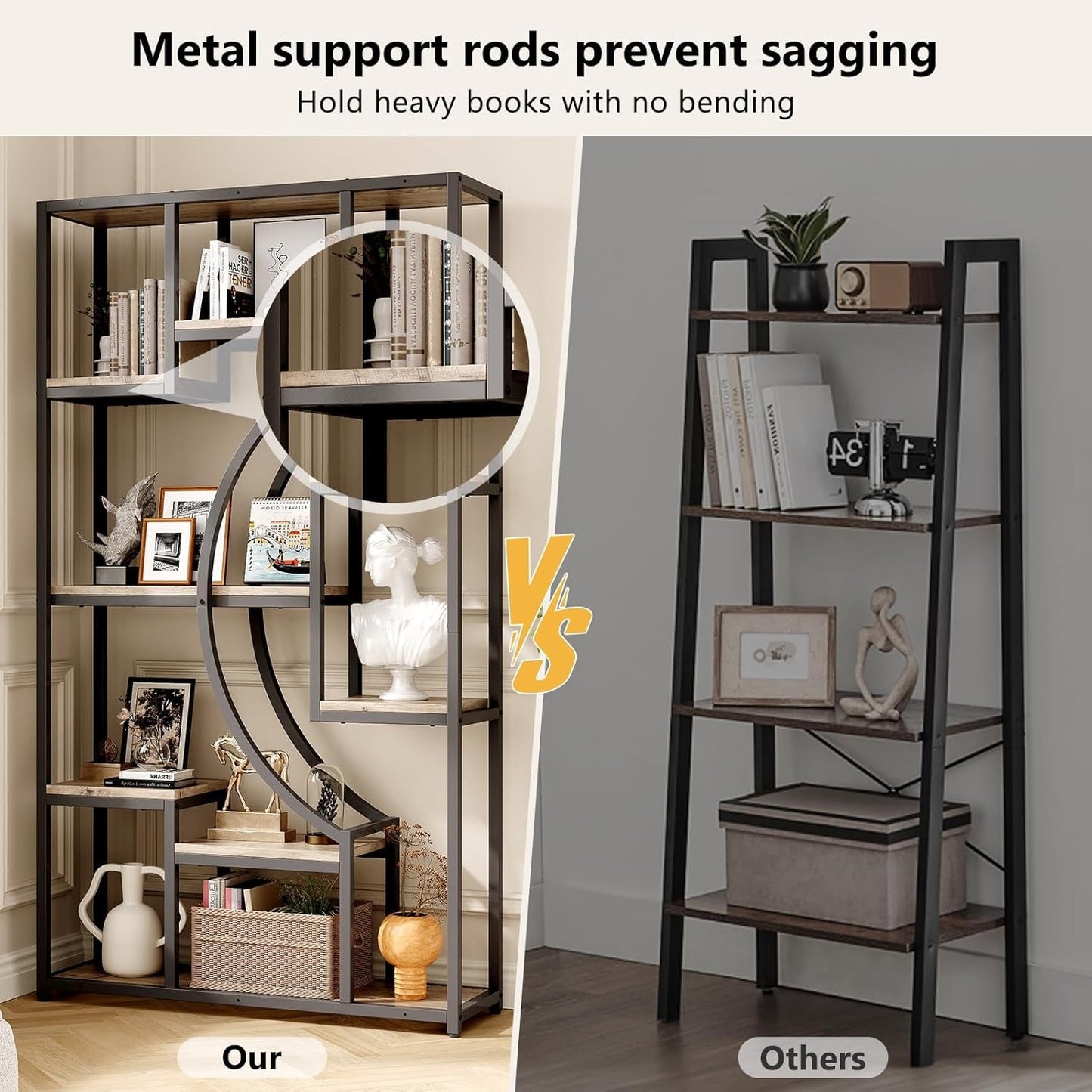 Tall Industrial Bookshelf Set Of 2 Geometric Gray Wash